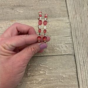 Elegant Pink Hoop Earrings